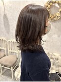 小顔レイヤーボブ×透明感グレージュ
