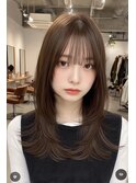 ミディアムレイヤー/顔周りレイヤー/ハッシュカット/韓国へア