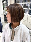 大人ショート/ショートボブ/白髪ぼかしハイライト/銀座/武蔵小杉