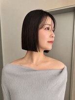 フォト 新宿三丁目(foto) 地毛風縮毛矯正韓国風顔まわりレイヤー小顔ボブ切りっぱなしボブ