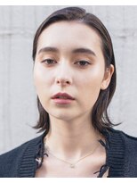 ピズム(PISM)&nbsp;ロングボブ/黒髪/前髪なしショート/ボブウルフ/タイトストレート