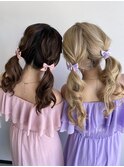 双子ツインテールヘアメ m