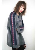 ☆くびレイヤーエモージュデザインカラーシルキーベージュミディ