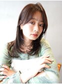 ミディアムレイヤー/韓国ヘア/レイヤーカット/顔周りレイヤー