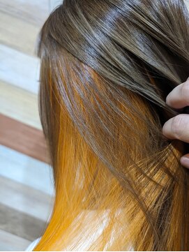 ヘアートゥリース(hair trees) オレンジ×ベージュ☆夏