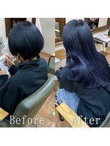 エクステ専門店あるじゃんすー 小倉店&nbsp;ブルーブラック#シールエクステ#デザインカラー#韓国#小倉