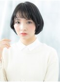 オン眉黒髪くせ毛風ショートマッシュボブo古河20代30代40代
