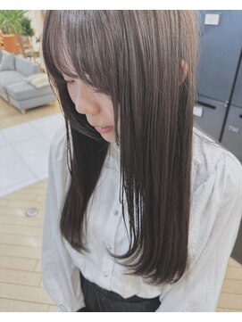 ユニ バイ マグ 長野店(Uni.by Mag) 大人可愛いブリーチなしダブルカラー透明感ミルクティーベージュ