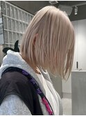 天神大名顔周りレイヤーカットミディアムボブタッセルボブパーマ