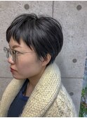 マッシュバングのミニマムショートボブスタイル♪