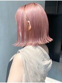 ピンクベージュボブ_セシルカットココアブラウン_ba301871