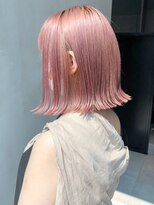ピンクベージュボブ_セシルカットココアブラウン_ba301871