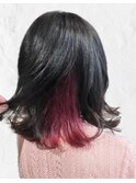 【アクセントカラー】ベリーピンク×インナーカラー