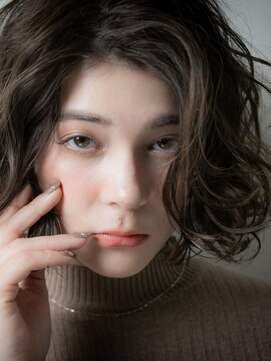 カバーヘア イヴ 戸頭店(COVER HAIR EVE) グレージュアッシュオリーブ大人ボブパーマ203u戸頭30代40代50代