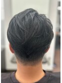 メンズ40代50代 黒髪暗髪 すっきり刈り上げ無造作ヘア
