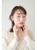 くびレイヤーエモージュ前髪モテベージュレイヤーミディ【立川】