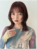 【徳岡】ワインレッド/暖色カラー/ボルドー/シャギーレイヤー