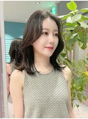 顔まわりレイヤーxくびれボブ20代30代