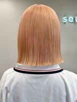 ソル ジングウマエ(SOL JINGUMAE) 原宿切りっぱなしミディアムボブハイトーンケアブリーチカラー◆