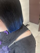 ゴットフロー(GOTTO FLOW) 裾カラー/ブルー/ブラック/切りっぱなし