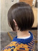 ショートカットオリーブブラウン初カラー