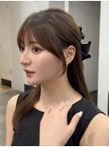 顔まわりカット小顔カット韓国ヘアくびれヘア フェイスレイヤー