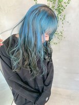 テトヘアー(teto hair)&nbsp;ペールブルー、ローライト、ツートーン、ブルーカラー