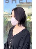 ラベンダーグレージュ ブリーチカラー レイヤーボブ 韓国ヘア