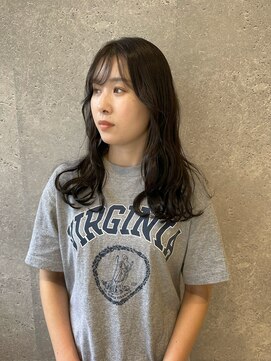 アース 三軒茶屋店(HAIR&MAKE EARTH) ダークアッシュ/ウェーブヘア/波巻き/セミロング