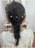 ヘアセット 編みおろし
