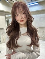 サイン 渋谷(SIGN)&nbsp;美髪エアリーロングピンクブラウン切りっぱなしボブ