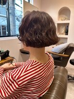 アンユヘアー 与野駅前店(unu.hair)&nbsp;30代40代50代与野/切りっぱなしボブ/癖毛を活かすウェーブヘア