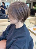 前下がりショート/前髪/シルキーベージュ30代/40代【橋本】