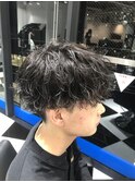 メンズパーマツイスパ波巻きスパイラルマッシュセンターパート