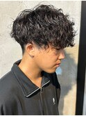 波巻きスパイラルパーマメンズパーマメンズマッシュ群馬高崎眉毛