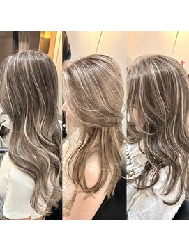 ブレンド 渋谷(BLend) 前髪ハイライトカラーこなれミディイメチェンウェーブパーマ