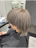 メンズウルフ×グレージュカラーダブルカラー成増
