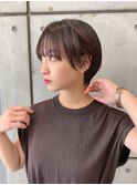 マッシュショート　大人ショート　刈り上げショートブルーカラー