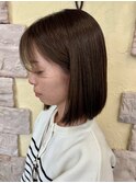 20代30代40代50代切りっぱなしボブナチュラルマットベージュ