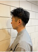 スパイキーショート/フェザーパーマ/ブルーブラック