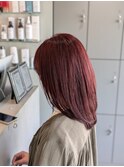 【EIGHT 豊崎】お客様スタイル…ブリーチなしバーガンディレッド
