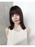 ブラウンカラー/フェイスレイヤー/姫カット