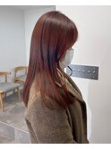 こっくりカラーオレンジブラウン＊レイヤーカットロング/明大前
