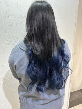 アジールヘア 池袋東口店(agir hair) ブリーチ&ダブルカラーグラデーションネイビー池袋東口
