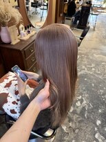 チャプター 問屋町(chapter)&nbsp;ケアブリーチミルクティーベージュカラーレイヤーカット韓国ヘア