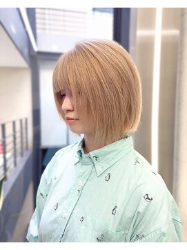 カルム 天神大名(calme) 【calme】ボブレイヤーミルクティーベージュ 透明感カラー