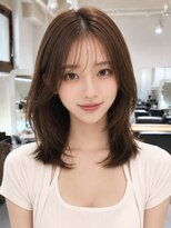 ネオリーブウリ 二子玉川店(Neolive uri) ダークパープルレイヤーカットミルクブラウン髪質改善