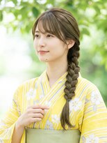 と和 巣鴨 大人可愛いシンプル編みおろし浴衣アレンジ