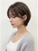 透明感夏カラー大人可愛い似合わせカット×くびれショートボブ