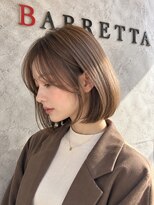 ルシードスタイル バレッタ(LUCIDO STYLE BARRETTA)&nbsp;外ハネボブ×シースルーバング×ミルクティーグレージュ